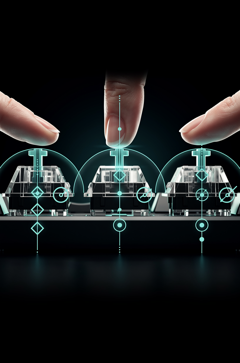 Actuation zone comparison across short and standard key travel distances