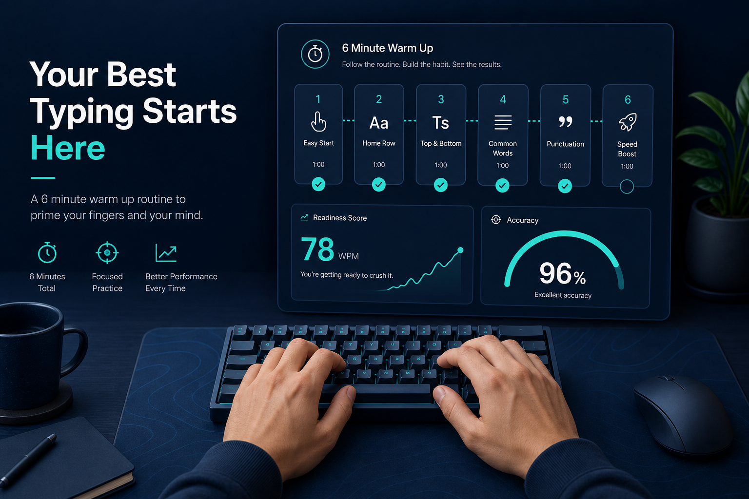 Typing Warm Up: A 6 Minute Routine for Cleaner WPM